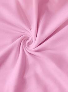 SHEIN Clasi Elegant Solid Color Bowknot Decor Hollow Out T-Shirt, Summer - Pink - View 4