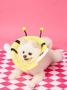 PETSIN طوق إليزابيث للحيوانات الأليفة بلون أصفر، طوق إصابات ما بعد الجراحة للقطط لمنع اللعق والعض، طوق متين للرقبة للحيوانات الأليفة