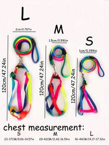 قيادة كلب/قطة جلدية ملونة، حزام صدر ملون دائري نمط ، سلسلة كلب - متعدد الألوان - مشاهدة 9