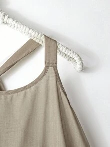 Linhara 大码女式无袖宽松休闲沙滩风连衣裙，适合春夏季度假和日常穿着 - 彩色 - 查看 4