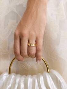 MOTF PREMIUM 18K镀金不对称开口戒指 - 金黃色 - 查看 1