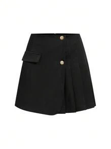 Ellevyn Women's Elegant Business Versatile Short Pencil Skirt, Suitable For All Seasons  Teacher Outfits For Women  Old Money Style   Fall Women Clothes    Fall Women Clothes   
Pleated Skirt  Black Crop Skirt