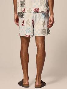 Musero Graphic Print Co-Ord Short Only Elasticated Draw String Waistband Spring Summer Holiday Vacation Poolside Beach - Multicolor - View 4