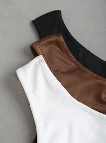 Sweetra Nouveau ensemble de blouse femme printemps/été asymétrique avec col asymétrique, boucle métallique décorative sur une seule épaule, convient pour les vacances à la plage