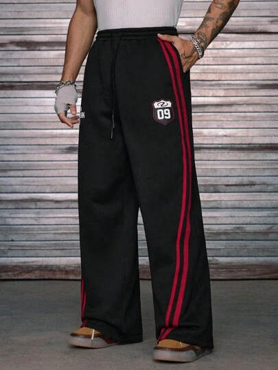 AXEPEAK Men's Knitted Casual Loose Straight Leg Pants, Fashionable Daily Wear