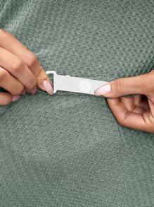 SHEIN 2pcs/Set Maternity Solid Crew Neck Short Sleeve Top And Casual Pants - Green - View 5