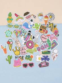 50 张混合图案贴纸 计划贴纸 贴纸套装 日记贴纸 可爱贴纸 字母贴纸 可爱贴纸 - 彩色 - 查看 11