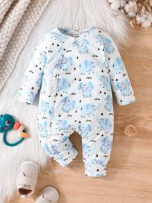 SHEIN Vintaside Kids Bộ áo liền quần họa tiết hoạt hình bé trai 2 chiếc - Nhiều màu - Xem 7