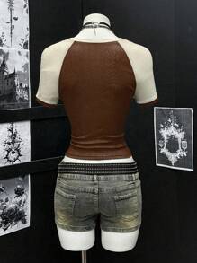 EgrlEra Subculture Street Chic 复古图案印花女式圆领 T 恤 - 彩色 - 查看 2