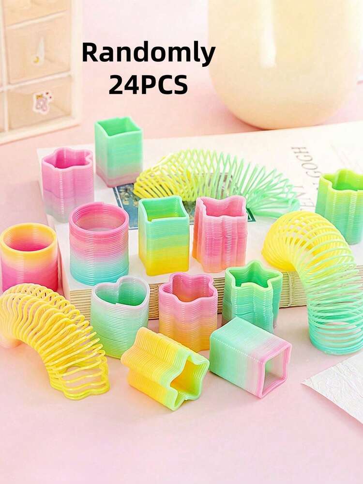 Zazumi 1/3/6/8/12/15/24 chiếc Bộ đồ chơi lò xo cầu vồng mini cho tiệc mùa xuân, Halloween, Giáng sinh, hộp quà Halloween, quà tặng, bộ hộp ma thuật (hình dạng ngẫu nhiên) - Nhiều màu - Xem 17