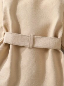 Souflis Souflis 女婴幼儿新生儿优雅毛领外套，保暖冬季秋季夹克 - 杏色 - 查看 6