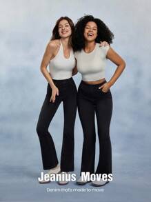 GLOWMODE Jeanious 超弹力经典牛仔喇叭牛仔裤 Jflare 带五个口袋 瑜伽日常