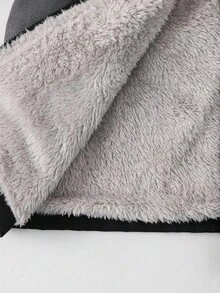 SHEIN 男童撞色拼接保暖连帽外套 秋冬男童连帽夹克 男童连帽衫 男童冬季外套 - 彩色 - 查看 6