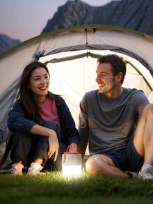 Teckwe Upgrade 2-IN-1 Solar Camping Lantern And Phone Charger,Solar Powered LED Portable Outdoor Lighting Lamp With Mobile Phone Charging Function,Inflatable LED Lamp For Camping,Hiking And Travel Emergency Light For Power Outages,Hurricane,Survival Kits