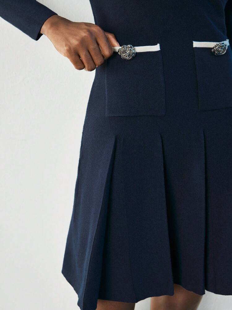 SHEIN Maija MAIJA Y2K Crop Knit Short Sleeve Mini Bodycon Sweater Dress