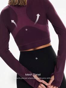 GLOWMODE Tough Sport 吸汗速干提花网眼后背弹力带双色上衣 耐冲击跑步慢跑训练健身房工作室日常运动服 - 櫻桃可樂 - 查看 3