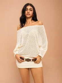 Roylia Váy hở vai gợi cảm thời trang nữ - Màu be - Xem 7