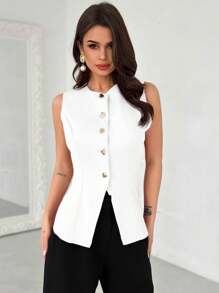 Firerie Áo khoác nhẹ họa tiết trái tim kim loại thanh lịch dành cho nữ, hàng mới về mùa xuân/hè - trắng - Xem 3