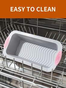 SHEIN Basic living 1PC  Silicone Nonstick Rectangular Baking Pan, Heat Resistant Cake Mold, DIY Baking Tool