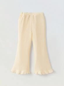 Maija Kids Maija Kids 2件套 女童宽松荷叶领短袖T恤和喇叭裤夏季套装 - 杏色 - 查看 2