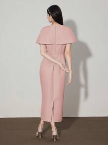 Modelyn Women's Elegant Midi Dress With 3D Floral Texture