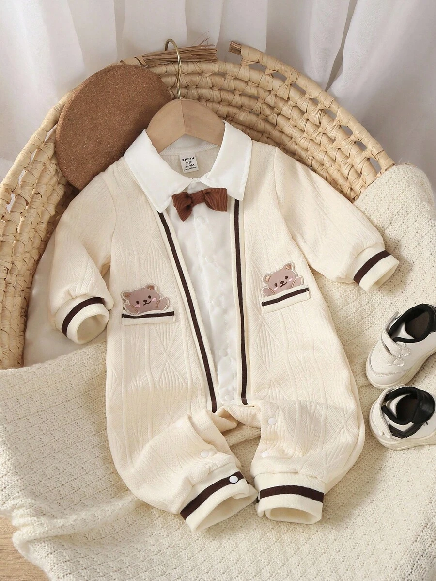 SHEIN 新生男宝宝秋季新款绅士风二合一连体衣 男宝宝连体衣 男宝宝服装 新生男宝宝套装 男宝宝连体衣 婴儿男宝宝服装 母子装 男宝宝POLO衫连体衣 新生儿服装 男宝宝男女通用 1-18个月婴儿连体衣 新生男宝宝服装 男宝宝套装 母子装 母女装 女宝宝/男宝宝连体衣 婴儿连体衣 新生儿服装 婴儿连体衣 新生儿男女通用服装 秋冬