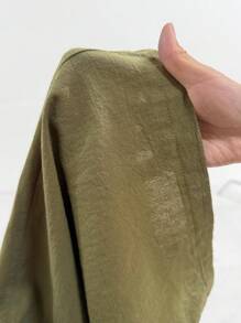 SHEIN Tall 100% 水洗纯棉低腰直筒裤 - 軍綠色 - 查看 8