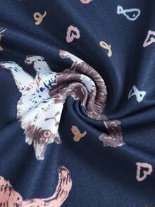 Manfinity Men's Briefs (Cats Digital Print) - Navy Blue - View 4