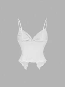 SHEIN MOD 休闲时尚百搭纯色性感夏季女式背心 - 粉色 - 查看 7