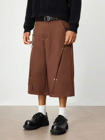 Street Life Short ample et boutonné pour homme, style décontracté et urbain, minimaliste