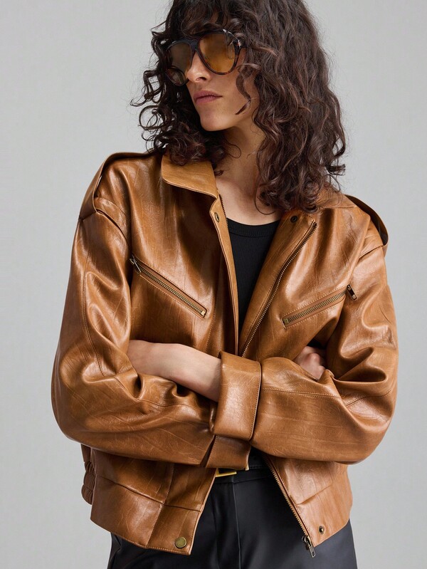 Ontre Chaqueta regular de mujer de color marrón retro de moda, estilo urbano casual de negocios, ropa de oficina de mujer de bajo perfil, estilo de dinero antiguo, temperamento effortless de alta gama, ropa de aeropuerto de mujer de alta calidad, estilo callejero sofisticado, simple y fresco, estilo nómada bohemio de alta elegancia, ropa para conciertos en el campo, básica y adecuada para todos en otoño/invierno