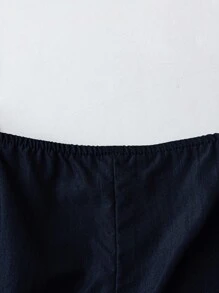 SHEIN LUNE Plus Size Women's Elegant Square Neck Pleated Camisole And Wide Leg Pants Casual Two Pieces Set