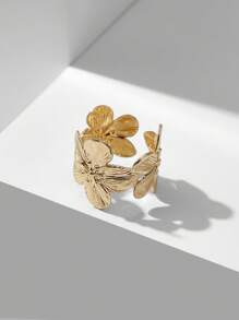 MOTF PREMIUM Anillo de flor grande con baño de oro de 18K - Amarillo Oro - Ver 2