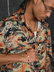 AXEPEAK 男士梭织休闲日常衬衫 - 彩色 - 查看 6