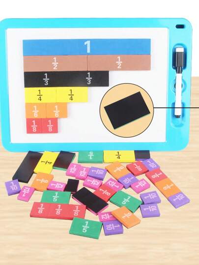1 Buah Kubus Pecahan Magnetik, Alat Peraga Soal Pecahan Magnetik untuk Matematika Kelas Tiga dan Empat, Balok Pecahan, Soal Pecahan, Penjumlahan dan Pengurangan, Alat Bantu Mengajar, Perlengkapan Sekolah, Kembali ke Sekolah