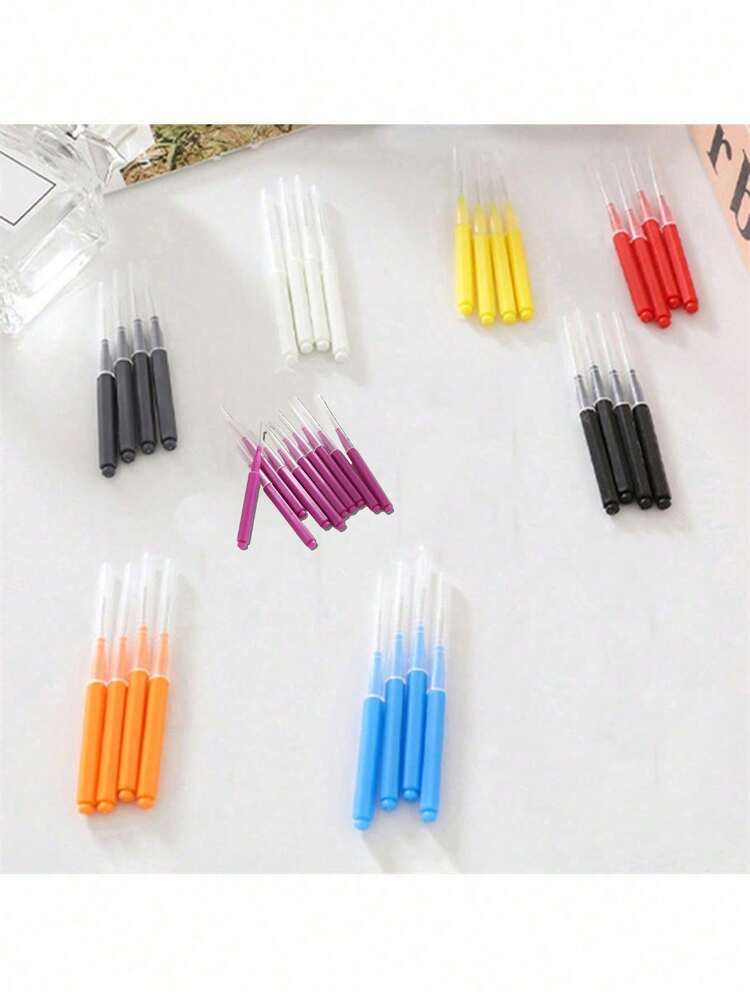 SHEIN 50 件深层清洁牙间刷不锈钢丝配尼龙刷毛，非常适合牙齿和牙缝，口腔卫生必需品 - 彩色 - 查看 11