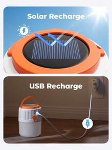 Teckwe Upgrade 2-IN-1 Solar Camping Lantern And Phone Charger,Solar Powered LED Portable Outdoor Lighting Lamp With Mobile Phone Charging Function,Inflatable LED Lamp For Camping,Hiking And Travel Emergency Light For Power Outages,Hurricane,Survival Kits