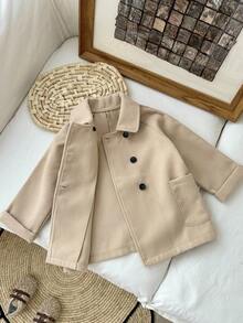 SHEIN Baby Girl Casual Overcoat For Autumn/Winter