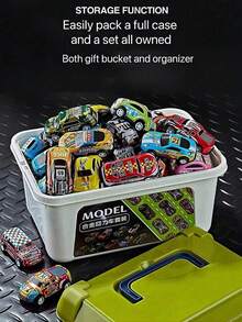 Zazumi 20/30Pcs Pull-Out Car Toys, Christmas Gifts And Storage Boxes (In Random Styles And Colors), Room Decoration Color Blocks Collection, Boys' Toys, Children's Toys, Christmas Gifts