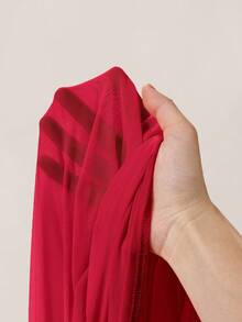 SHEIN ICON Women's Red Sheer Deep Draped Neck Ruched Tie Waist Backless Bodycon Mini Dress Draped Dress,Party Dresses For Women,Dresses For Women Party - Red - View 14