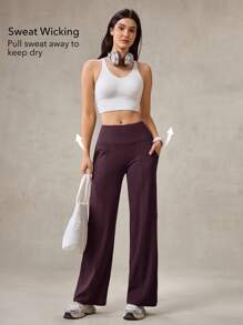 OutZeal 女士运动裤 日常休闲居家服 柔软针织面料 吸汗速干 高腰直筒裤型 带口袋