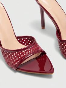 CUCCOO BIZCHIC 9cm Pointed Toe Black Stiletto High Heel Sandals, Sexy Summer Dress Shoes For Wedding, Valentine's Day