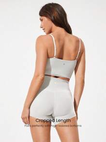 GLOWMODE FeatherFit™ Two-Tone Scoop Neck Longline Sports Bra Low Impact Yoga Daily