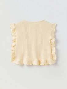Maija Kids Maija Kids 2件套 女童宽松荷叶领短袖T恤和喇叭裤夏季套装 - 杏色 - 查看 10
