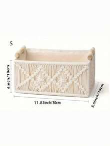 SHEIN Giỏ đựng đồ bằng dây gai đan thủ công kiểu Bohemian, một vật dụng đa năng và đầy phong cách cho ngôi nhà, phù hợp với phòng tắm, phòng ngủ hoặc phòng khách. Có thể dùng làm giá đựng khăn giấy trang trí trên mặt bàn, kệ đựng đồ trong tủ phòng tắm hoặc vật trang trí nhà cửa. - Màu be - Xem 10