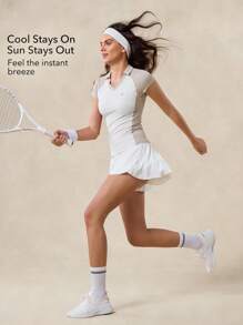 OutZeal 女士炫酷撞色 V 领短袖 Polo 紧身 T 恤日常休闲旅行 - 彩色 - 查看 2