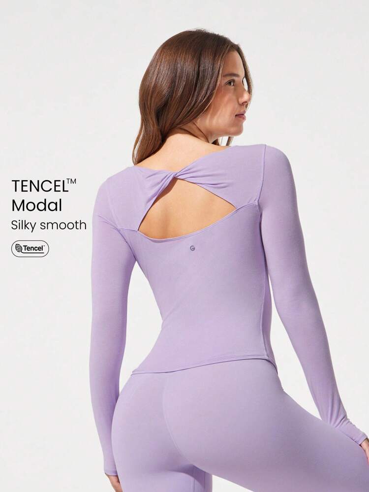 Modal Knotted Back Long Sleeve Tee