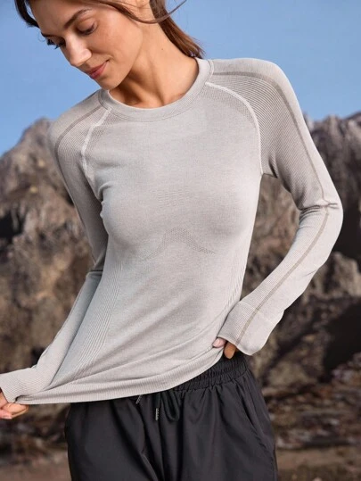 In My Nature 女士休闲纯色修身户外T恤