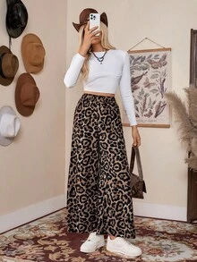 LanaWest 豹纹阔腿裤 - 彩色 - 查看 6