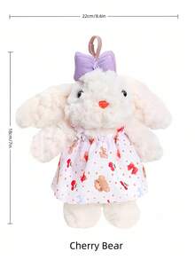 1PC Floppy Ear Plush Rabbit Keychain Adorable Cartoon Bunny Bag Charm Car Accessories Soft Stuffed Animal Pendant Gift For Women Friends Office Home Decor Kawaii Cute Animal - Multicolor - View 9